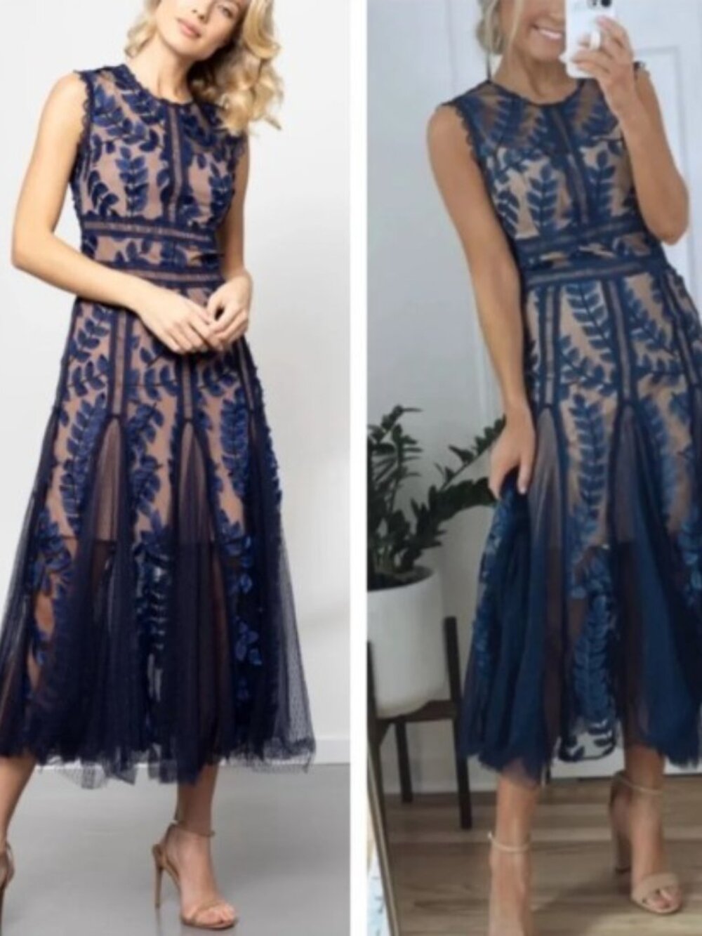 Brox & Banco Women Saba Midi Dress in Navy Size XS